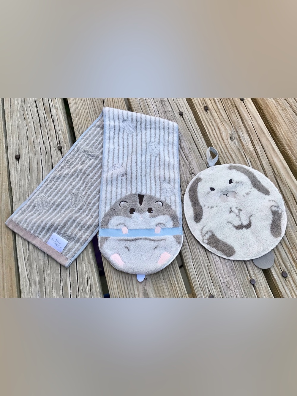Lot Japan Brand Hand Towels Kawaii Hamster Bunny Rabbit Terry Hanging Towel